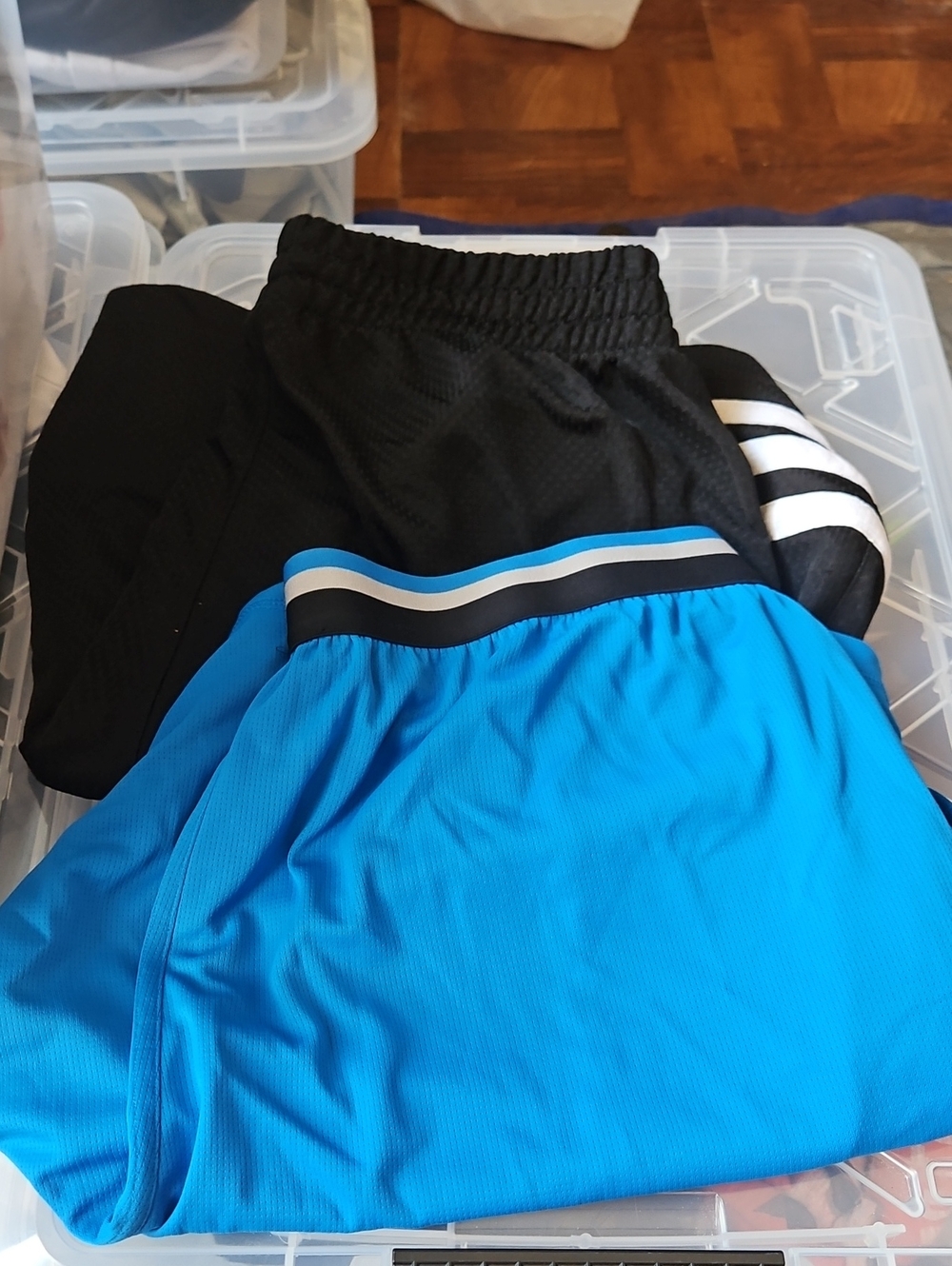 Mens Athletic Shorts in Black and Bright Blue (BUNDLE OF 2) (19)